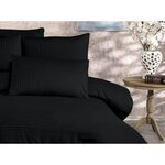 Parure de lit - housse de couette 220 x 240 + 2 taies d'oreiller 60 x 60  70  polyester - Noir
