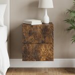 vidaXL Cabinet de chevet mural Chêne fumé 34 5 x 33 x 40 cm