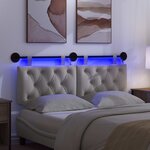 vidaXL Tête de lit suspendue Avec lumière LED Gris nuage Tissu