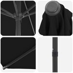 vidaXL Parasol de jardin 300 x 300 cm Polyester Rectangulaire Noir