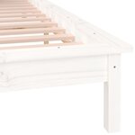 vidaXL Cadre de lit à LED blanc 135x190 cm double bois massif