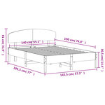 vidaXL Cadre de lit sans matelas cire marron 140x190cm bois pin massif