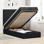 vidaXL Cadre de lit ottoman avec matelas noir 100x200cm tissu