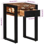 vidaXL Table d'appoint multicolore 35x35x50cm bois massif récupération