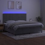 vidaXL Sommier à lattes de lit matelas et LED Gris clair 200x200 cm