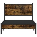 vidaXL Cadre de lit en métal sans matelas chêne fumé 100x190 cm