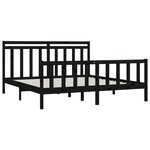 vidaXL Cadre de lit sans matelas noir bois massif de pin 200x200 cm