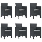 vidaXL Ensemble de salle à manger pour jardin 7 Pièces Anthracite