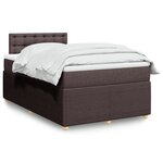 vidaXL Sommier à lattes de lit et matelas marron foncé 120x190cm tissu