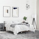 vidaXL Cadre de lit chêne marron 120x190 cm bois d'ingénierie et métal