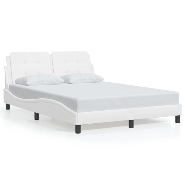 vidaXL Cadre de lit sans matelas Zadar blanc 140x190 cm similicuir