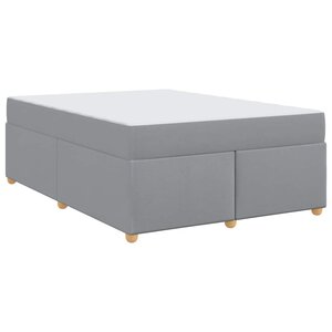 vidaXL Cadre de lit avec matelas Gris clair 140 x 200 cm tissu