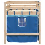vidaXL Lit mezzanine enfants avec rideaux sans matelas bleu 80x200cm