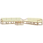 vidaXL Ensemble de canapés d'extérieur 9 pc Blanc et crème Polyester