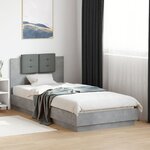 vidaXL Cadre de lit sans matelas gris béton 100x200 cm