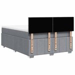 vidaXL Sommier à lattes de lit avec matelas Gris clair 140x190cm Tissu