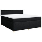 vidaXL Sommier à lattes de lit avec matelas Noir 180x200 cm Tissu