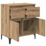 vidaXL Buffet Chêne artisanal 60 x 35 x 70 cm Bois d'ingénierie et fer