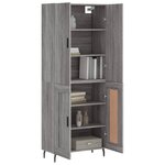 vidaXL Buffet haut Sonoma gris 69 5x34x180 cm Bois d'ingénierie