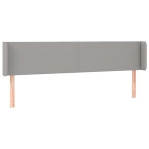 vidaXL Tête de lit avec oreilles Gris clair 183x16x78/88 cm Tissu
