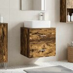 vidaXL Vanité de lavabo mural Chêne fumé 53 x 34 5 x 63 cm