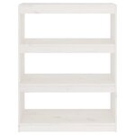 Vidaxl bibliothèque/séparateur de pièce blanc 80x30x103 5cm pin solide