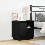 vidaXL Table de chevet avec LED en chêne noir 50x34 5x50 cm