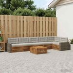 vidaXL Ensemble de canapés d'extérieur 7 pc Naturel et gris clair
