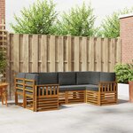 vidaXL Ensemble de canapé d'angle 6 Pièces Naturel et Anthracite