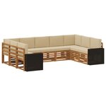 vidaXL Ensemble de canapé d'angle 9 Pièces Naturel et Beige Polyester