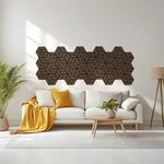 8 Panneaux muraux 30x26 hexagone marron bois