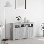 vidaXL Buffet Sonoma gris 116 x 30 x 75 cm Bois d'ingénierie