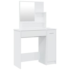 vidaXL Coiffeuse avec miroir blanc brillant 86 5x35x136 cm