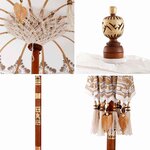 vidaXL Parasol balinais Crème 95 x 95 x 260 cm