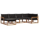 vidaXL Ensemble de canapés d'extérieur 6 pc Naturel et Noir
