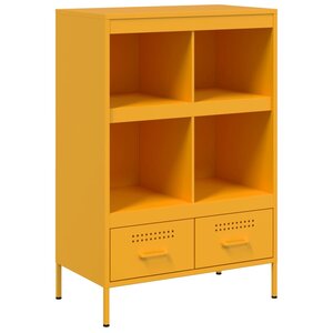 vidaXL Buffet haut jaune moutarde 68x39x101 5 cm acier