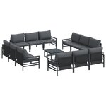 vidaXL Ensemble de canapé de jardin 13 Pièces Anthracite Acier