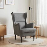 vidaXL Fauteuil Gris foncé Velours