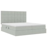 vidaXL Lit de rangement LED avec matelas Gris clair 200 x 200 cm