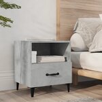 Vidaxl table de chevet gris béton bois d'ingénierie
