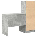 vidaXL Bureau avec rangement 2 Pièces Gris béton 80 x 50 x 76 cm