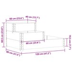 vidaXL Lit surélevé à 3 niveaux marron 120x80 cm bois pin massif