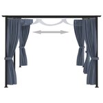 Vidaxl tonnelle avec rideaux 3x6 m anthracite acier