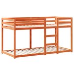 vidaXL Lit superposé avec toit cire marron 80x200cm bois massif de pin