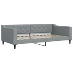 vidaXL Lit de jour avec gigogne et matelas gris clair 100x200 cm tissu