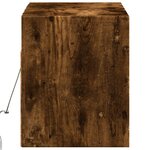 vidaXL Meuble TV mural avec lumières LED chêne fumé 100x31x35 cm