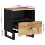 vidaXL Table de chevet Bois de manguier solide et bois d'ingénierie