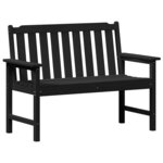 vidaXL Banc de jardin avec coussin Noir 120 x 59 x 88cm HDPE