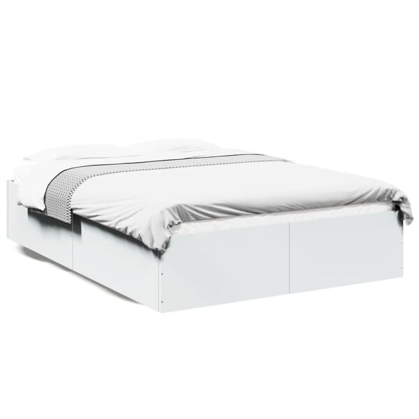 vidaXL Cadre de lit sans matelas blanc 135x190 cm