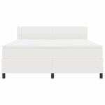 vidaXL Lit à ressort LED avec tête de lit Crème et Blanc 180 x 200 cm